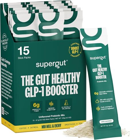 Supergut Daily Prebiotic | High Fiber Supplement Mix | Gut Health | Low fodmap | Soy Free | Keto Friendly | 8g Fiber | 0g Sugar | Unflavored Plant Based Supplement Powder (28 Servings, 1 Bag) in Saudi Arabia