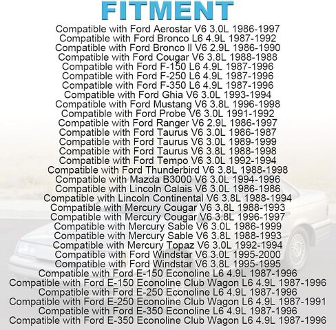 حاقن الوقود JDMON متوافق مع Ford Bronco Cougar F-150 F-250 F-350 Ghia Mustang Probe Ranger Taurus Thunderbird E-150 E-250 E-350 L6 V6 2.9L 3.0L 3.8L 4.9L 1989-2000 لاستبدال FJ712 in Saudi Arabia
