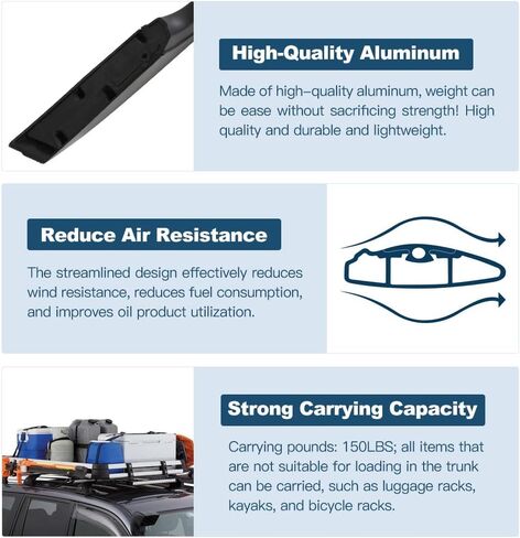 ECCPP Roof Rack Side Rails Compatible with 2005-2009 for Land Rover for LR3,2010-2016 for Land Rover for LR4 Black Rooftop Cargobar Carrier,Max Load 150LBS in Saudi Arabia
