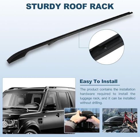 ECCPP Roof Rack Side Rails Compatible with 2005-2009 for Land Rover for LR3,2010-2016 for Land Rover for LR4 Black Rooftop Cargobar Carrier,Max Load 150LBS in Saudi Arabia