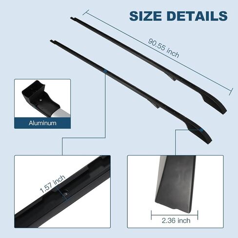 ECCPP Roof Rack Side Rails Compatible with 2005-2009 for Land Rover for LR3,2010-2016 for Land Rover for LR4 Black Rooftop Cargobar Carrier,Max Load 150LBS in Saudi Arabia