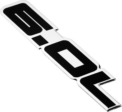 2Pc 6.0L Engine Badge Sticker Fender Trunk Sport Emblem Nameplate Sticker for Hood Fender Door Trunk Tailgate (Chrome Black) in Saudi Arabia