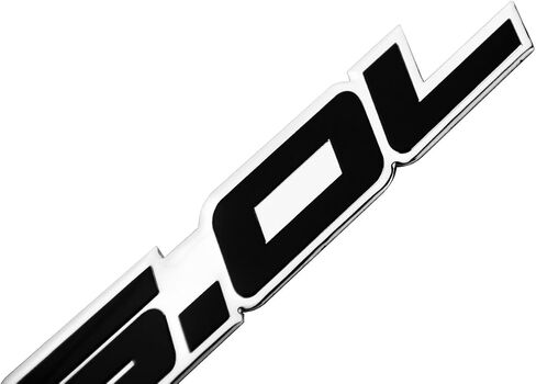 2Pc 6.0L Engine Badge Sticker Fender Trunk Sport Emblem Nameplate Sticker for Hood Fender Door Trunk Tailgate (Chrome Black) in Saudi Arabia