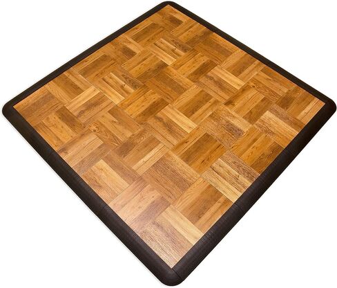 Big Floors 3X3LUXBLAKFLOOR Modular Interlocking Lightweight Plastic Dance Floor Kit (3' x 3'), Luxury Black, 21 Piece in Saudi Arabia