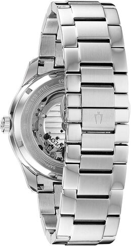 ساعة بولوفا الكلاسيكية ويلتون 3 عقارب 21 جوهرة أوتوماتيكية للرجال، احتياطي طاقة 60 ساعة، أيدي مضيئة، فتحة مفتوحة، علامات أرقام رومانية مقببة كريستال الياقوت، 43 ملم in Kuwait