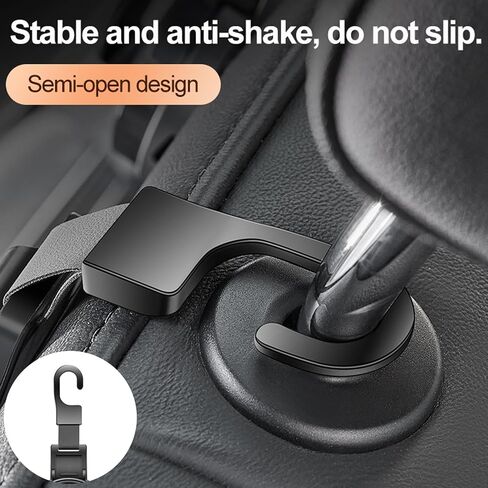 Headrest Hooks for Car, Multifunctional Car Seat Hooks for Headrest, Foldable Car Headrest Hook for Purse Bags Cups and Phone Holders (Black) in Saudi Arabia