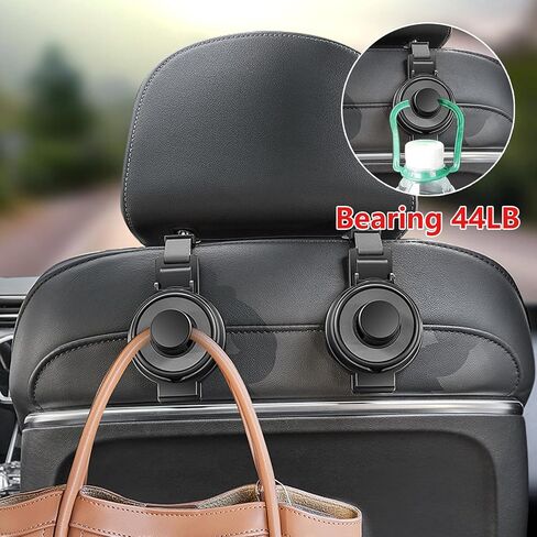 Headrest Hooks for Car, Multifunctional Car Seat Hooks for Headrest, Foldable Car Headrest Hook for Purse Bags Cups and Phone Holders (Black) in Saudi Arabia