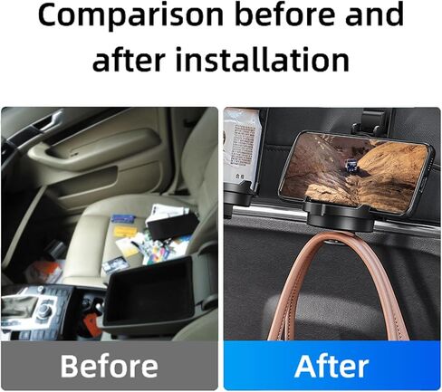 Headrest Hooks for Car, Multifunctional Car Seat Hooks for Headrest, Foldable Car Headrest Hook for Purse Bags Cups and Phone Holders (Black) in Saudi Arabia