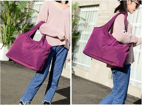 حقيبة كتف Blifulady للنساء، حقيبة يد للتسوق مضادة للماء ومحافظ كبيرة وحقيبة كتف متعددة الوظائف من النايلون للسفر in Kuwait