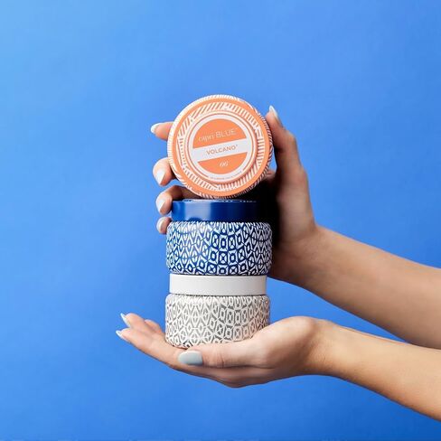 Capri Blue Volcano Printed Travel Tin Jar Candle - Luxury Candle with a Long Lasting Soy Wax Blend - Scented with Tropical & Fruity Fragrance (Lavender Color, 8.5 oz) in Kuwait