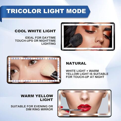 مرآة زينة للسيارة من الشمس، مرآة مكياج مع 3 أوضاع إضاءة و60 مصباح LED، مرآة سيارة بإضاءة LED قابلة لإعادة الشحن مع شاشة تعمل باللمس قابلة للتعتيم، مرآة مكياج داخلية للسيارة، مرآة مكياج عالمية لشاحنة السيارة وسيارات الدفع الرباعي in Kuwait