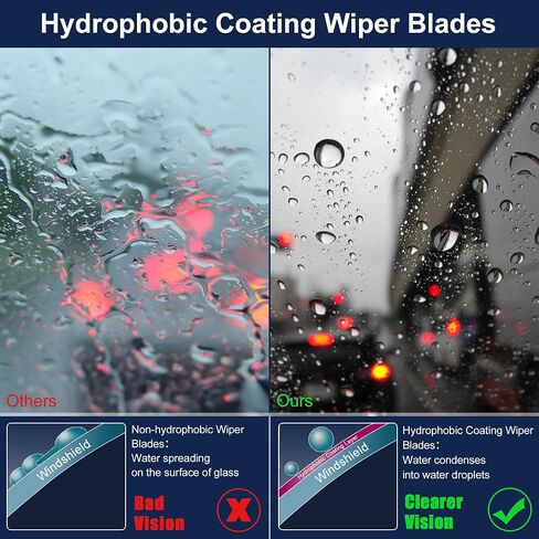 X AUTOHAUX 1 Pair 24" 19" Coating Silicone Front Windshield Wiper Blade Replacement Pair Set for Jaguar S-Type 2001-2008 with Washer Nozzle Connect in Saudi Arabia