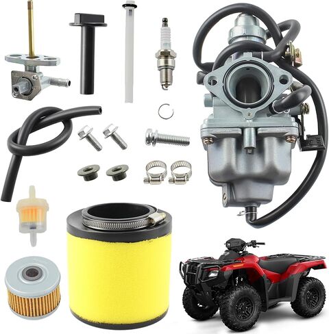 مكربن ​​متوافق مع 1997-2000 2002-2007 Honda TRX 250 Recon 250 TRX250TE TRX250TM ATV مع خزان الوقود وصمام بيتكوك وفلتر الهواء وفلتر الزيت وقابس الإشعال in Kuwait