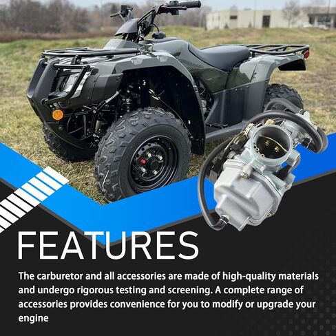 مكربن ​​متوافق مع 1997-2000 2002-2007 Honda TRX 250 Recon 250 TRX250TE TRX250TM ATV مع خزان الوقود وصمام بيتكوك وفلتر الهواء وفلتر الزيت وقابس الإشعال in Kuwait