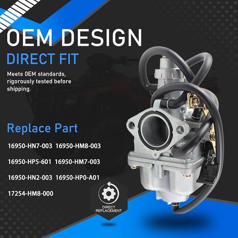 مكربن ​​متوافق مع 1997-2000 2002-2007 Honda TRX 250 Recon 250 TRX250TE TRX250TM ATV مع خزان الوقود وصمام بيتكوك وفلتر الهواء وفلتر الزيت وقابس الإشعال in Kuwait