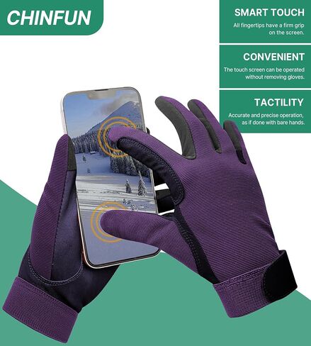ChinFun Women's 100% Leather Insulated Horse Riding Gloves Breathable Equestrian Gloves Outdoor Horseback Gloves in Kuwait