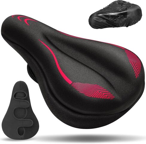 Bike Seat Cushion, Gel Padded Bike Seat Cover for Men Women Comfort, Extra Soft Padding Bicycle Seat Cushion for Peloton Bike, Stationary Exercise Bike, Road Bike, Mountain Bike, Cruiser, Ebike in Saudi Arabia