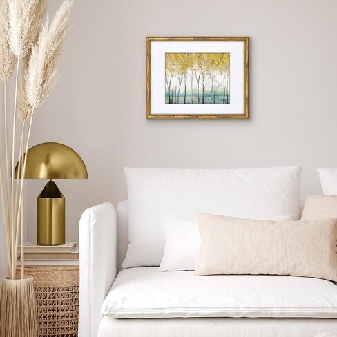 إطار صورة Americanflat مقاس 11 × 14 بتصميم من الخيزران - إطار من الخيزران الذهبي مع زجاج مقاوم للكسر - يُستخدم كإطار مقاس 8 × 10 مع حصيرة أو إطار مقاس 11 × 14 بدون - إطار صورة من الخيزران الصناعي للجدار أو سطح الطاولة in Kuwait