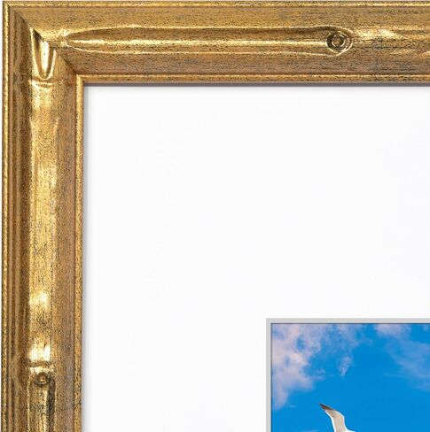 إطار صورة Americanflat مقاس 11 × 14 بتصميم من الخيزران - إطار من الخيزران الذهبي مع زجاج مقاوم للكسر - يُستخدم كإطار مقاس 8 × 10 مع حصيرة أو إطار مقاس 11 × 14 بدون - إطار صورة من الخيزران الصناعي للجدار أو سطح الطاولة in Kuwait