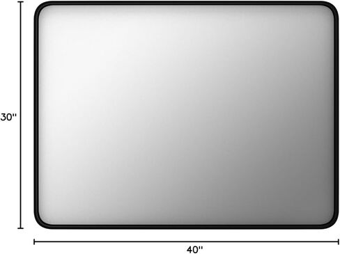 مرآة حمام سوداء من Sweetcrispy، مرآة كبيرة مستطيلة الشكل مؤطرة للجدار، مرآة حائط معدنية حديثة مقاس 30 × 40 بوصة، مقاومة للصدأ، زجاج مقسى، معلقة أفقيًا أو رأسيًا in Kuwait