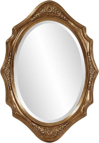 Howard Elliott Trafalgar Virginia Silver Leaf Oval Wall Mounted Mirror with Cameo-Esque Wood Frame, Decorative Wall Mirrors for Home and Office, 19 x 27 Inch in Saudi Arabia