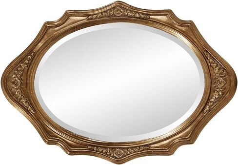 Howard Elliott Trafalgar Virginia Silver Leaf Oval Wall Mounted Mirror with Cameo-Esque Wood Frame, Decorative Wall Mirrors for Home and Office, 19 x 27 Inch in Saudi Arabia