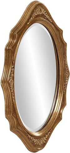 Howard Elliott Trafalgar Virginia Silver Leaf Oval Wall Mounted Mirror with Cameo-Esque Wood Frame, Decorative Wall Mirrors for Home and Office, 19 x 27 Inch in Saudi Arabia