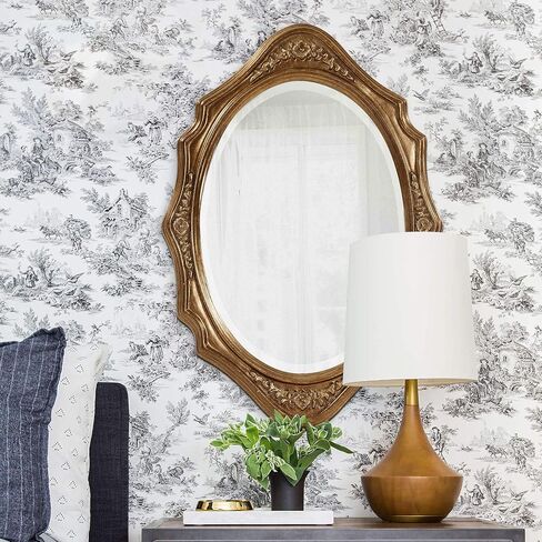 Howard Elliott Trafalgar Virginia Silver Leaf Oval Wall Mounted Mirror with Cameo-Esque Wood Frame, Decorative Wall Mirrors for Home and Office, 19 x 27 Inch in Saudi Arabia