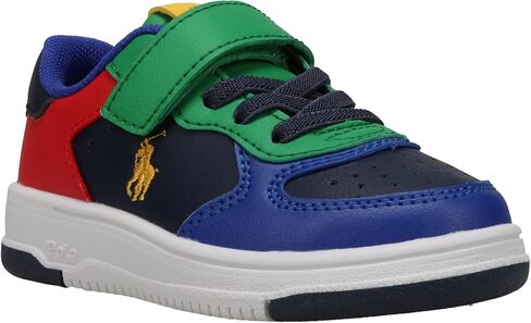 حذاء رياضي POLO RALPH LAUREN Kids MASTERSCOURT PS للأطفال الصغار باللون الأزرق الداكن/متعدد M090، مقاس 9 US للجنسين in Saudi Arabia