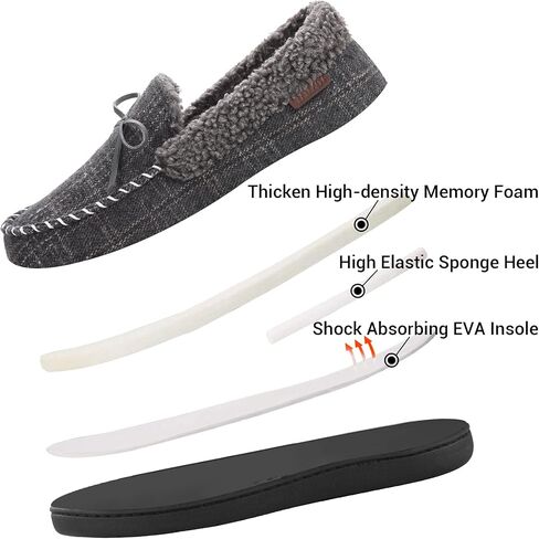 VONMAY Men's Cozy Moccasin Slippers Memory Foam House Shoes Indoor Otdoor Slippers with Rubber Sole in Saudi Arabia