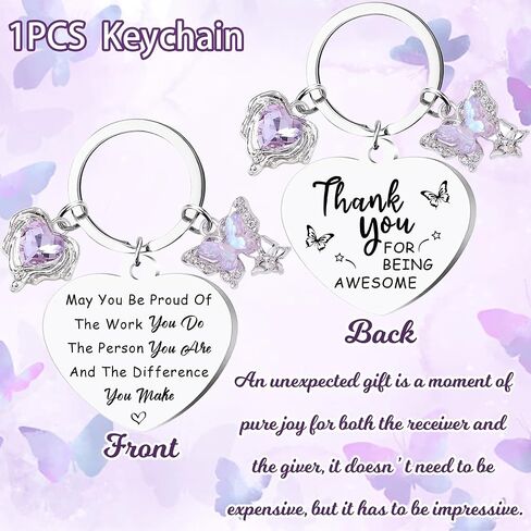 Thank You Gifts Appreciation Keychain - Inspirational Keyring for Women, Employee, Teacher, and Coworker for Thanksgiving in Saudi Arabia