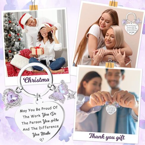 Thank You Gifts Appreciation Keychain - Inspirational Keyring for Women, Employee, Teacher, and Coworker for Thanksgiving in Saudi Arabia