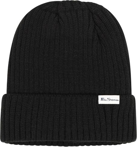 Ben Sherman Plush-Line Rib Knit Mens Hats - Cuffed Winter Hat with Fur Lining - 2 Pack Warm Beanie Hat in Saudi Arabia