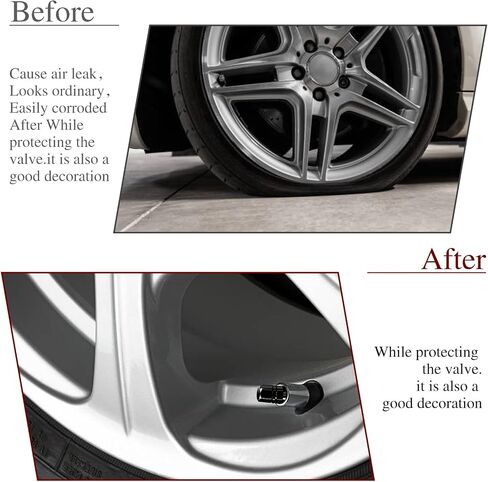 8 Pack Valve Stem Cap for Cars, Aluminum Tire Air Valve Cap Dustproof Air Covers, Universal Tire Stem Caps Airtight Seal for Cars, SUV, Bike, Motorcycle and Trucks, Hexagon Design(Black) in Saudi Arabia