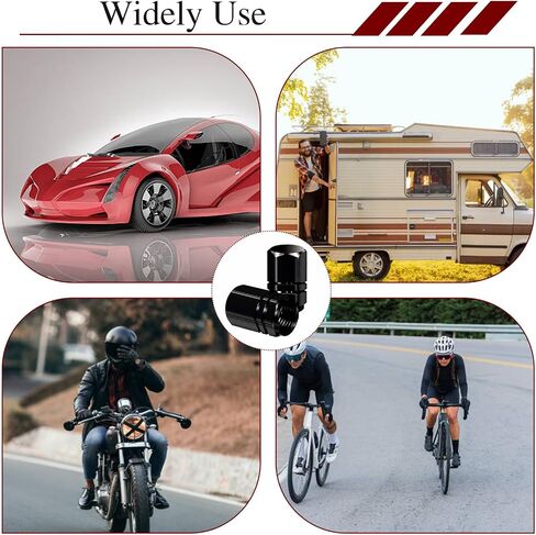 8 Pack Valve Stem Cap for Cars, Aluminum Tire Air Valve Cap Dustproof Air Covers, Universal Tire Stem Caps Airtight Seal for Cars, SUV, Bike, Motorcycle and Trucks, Hexagon Design(Black) in Saudi Arabia