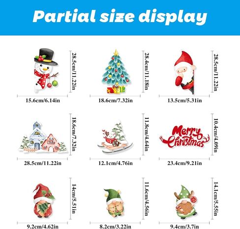 Christmas Window Clings Winter Santa Claus Window Stickers Silhouette Cover Decals Reusable Window Decals Xmas Tree Snowy Lightbulb Holiday Party Indoor Christmas Decor for Windows Glass 210PCS in Saudi Arabia
