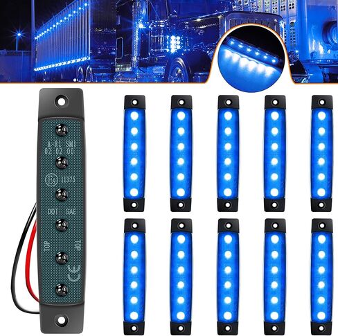 10pcs Ambe 12V 6LED Trailer Side Marker Indicator Lights 3.8" Waterproof Front Rear Signal Side Clearance Marker Light for Trailer Truck Front Rear Van Pickup Rv Camper Boat… in Kuwait