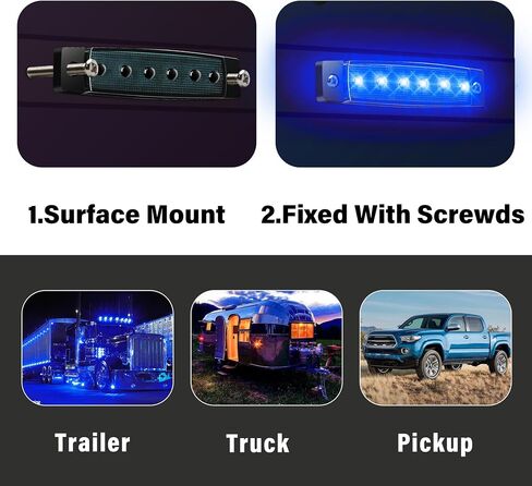 10pcs Ambe 12V 6LED Trailer Side Marker Indicator Lights 3.8" Waterproof Front Rear Signal Side Clearance Marker Light for Trailer Truck Front Rear Van Pickup Rv Camper Boat… in Kuwait