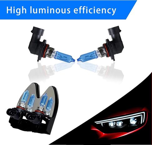 قطعتان من مصباح هالوجين H11 للسيارة، 12 فولت 100 وات، قابس وتشغيل مصباح الضباب فائق السطوع مع قاعدة بلاستيكية باكليت، استبدال ضوء زجاج الكوارتز للحماية من الأشعة فوق البنفسجية، عالمي لمعظم السيارات (أبيض) in Kuwait