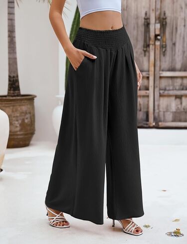 BMJL Women 2024 Wide Leg Lounge Pants with Pockets Summer High Waisted Pants Casual Palazzo Pants in Saudi Arabia