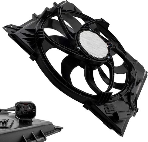 مجموعة مروحة تبريد رادياتير المحرك متوافقة مع BMW E82/E88 128i 2008-2013، E90 323i/325i/325xi/328xi/330i/330xi، E90/F30 328i/328i xDrive، استبدال # 17427562080 in Saudi Arabia