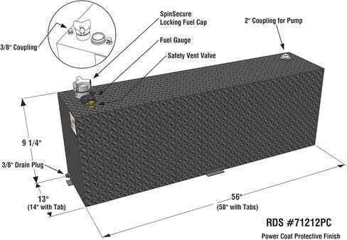 RDS MFG INC RDS Aluminum 71212PC Transfer Tank, 60 GAL in Saudi Arabia