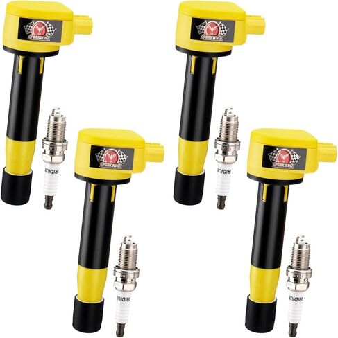 حزم ملف الإشعال UF582 مع شمعات إشعال إيريديوم، متوافقة مع Honda Civic 1.8L L4 2006-2011، بديل لـ C1580، IC662، 5C1637، GN10324 in Kuwait