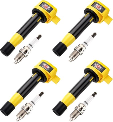 حزم ملف الإشعال UF582 مع شمعات إشعال إيريديوم، متوافقة مع Honda Civic 1.8L L4 2006-2011، بديل لـ C1580، IC662، 5C1637، GN10324 in Kuwait