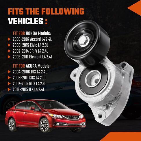 39331 مجموعة شداد الحزام والبكرة (لـ V6-3.5L؛ بدون هجين) تناسب Acura MDX 2014-2016، RLX 2014-2020، TLX 2015-2020، تناسب Honda Accord 2013-2017 استبدل 311705G0A01 311705G0A02 in Saudi Arabia