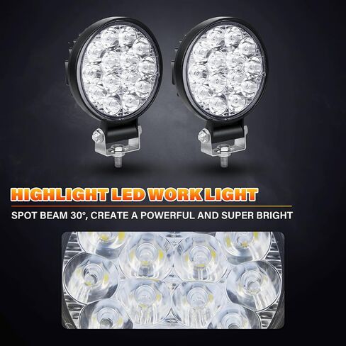 Willpower 2 Pieces 4 inch 10cm 48W Mini Thin LED Work Light Spot Beam LED Pods Driving Lights 12V 24V Offroad Fog Lamps for Truck Tractor Boat 4x4 Car SUV ATV Excavator in Saudi Arabia