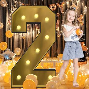 4FT Marquee Numbers, Light Up Numbers, Marquee Numbers 40, Black Gold Light Up Numbers for Party Decoration, Large Marquee Light Up Numbers can Be Used for Wedding, Birthday Party Decoration