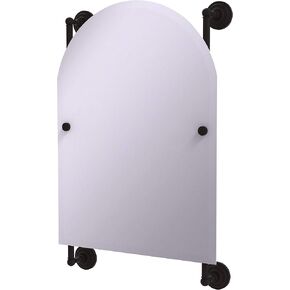 Allied Brass PQN-27-94-FER Prestige Que Arched Top Frameless Rail Mounted Mirror, Fire Engine Red
