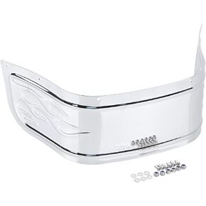 Motorcycle Flame Front Fender Skirt Trim for Harley Softail FLSTN FLSTC FLST Touring Electra Glide FLHT Road King FLHR Tri Glide 1980-2013,Chrome