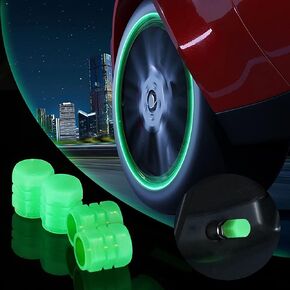 Tire Valve Stem Caps, 8Pcs Car Glow Tire Air Caps Cover, Universal Tire Valve Stem Covers Glowing in Dark for Car, Truck, SUV, Motorcycle, Bike, Clear